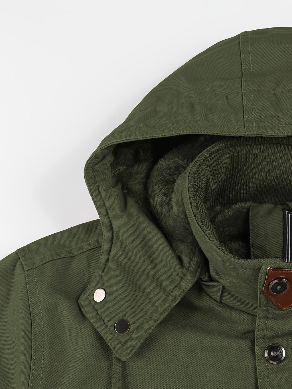Veste pour homme, polaire, à capuche, vert fougère