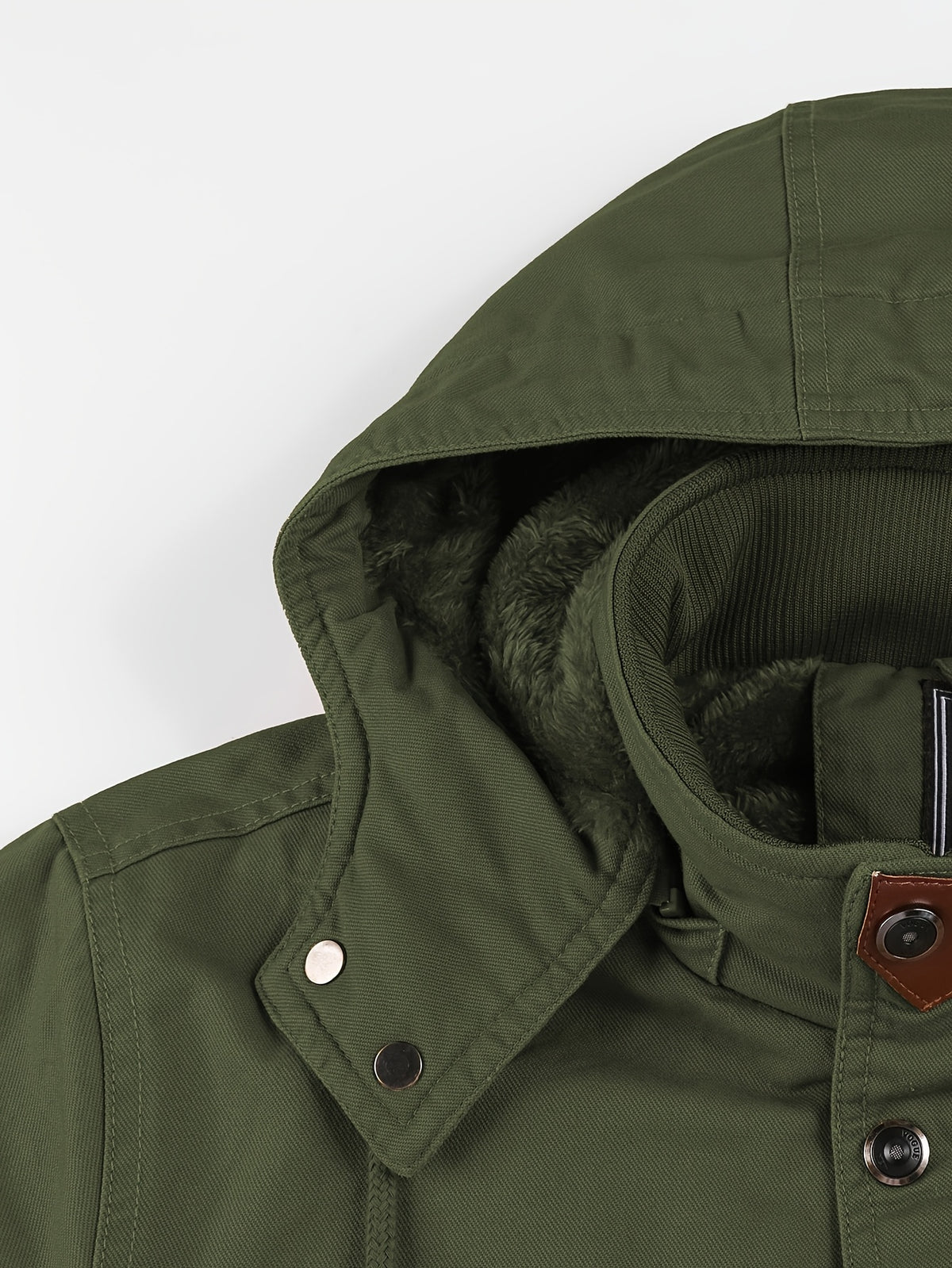 Veste pour homme, polaire, à capuche, vert fougère