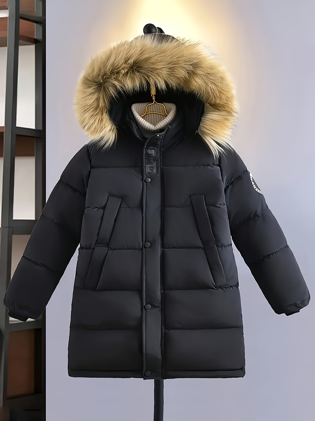 Veste matelassée long pour homme, à capuche, long