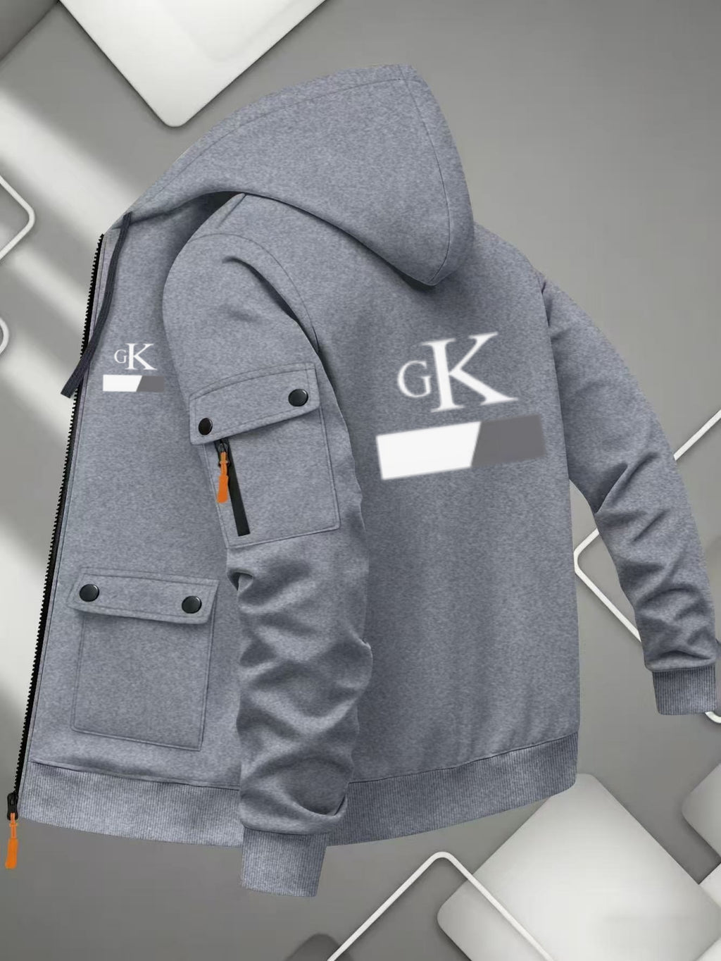 Veste pour homme, à capuche, couleur marine