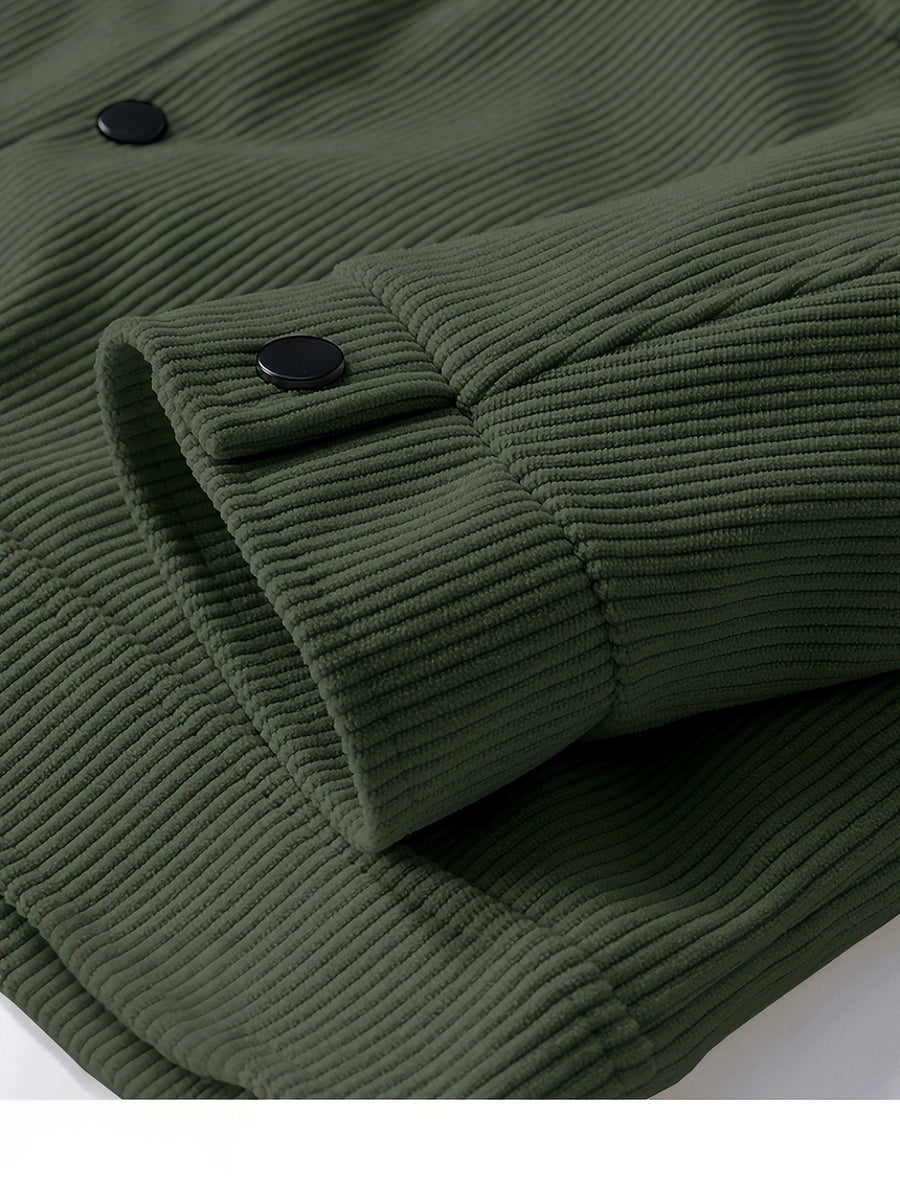 Veste, velours côtelé, à revers, noir, détail du vêtement