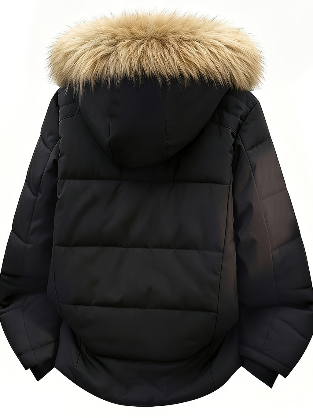 Veste en fausse fourrure pour homme, polaire, à capuche, bleu