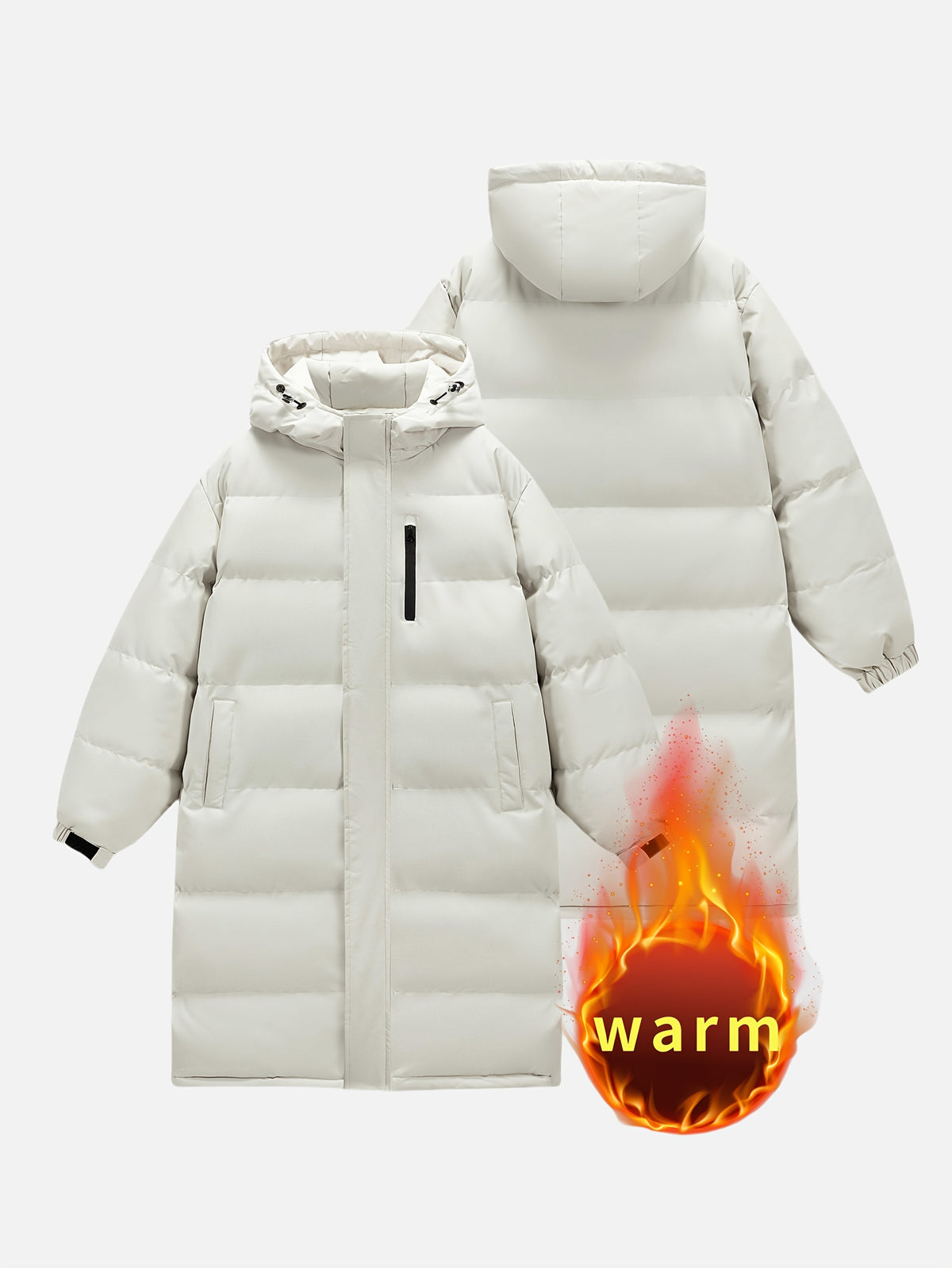 Manteau pour homme, à capuche, blanc ivoire