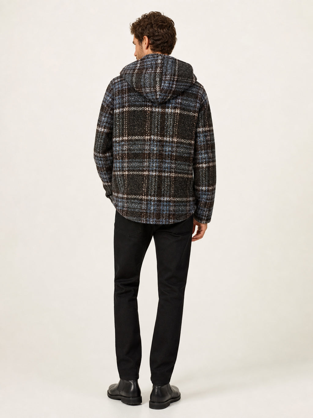 Veste pour homme, coupe-vent, à capuche, café