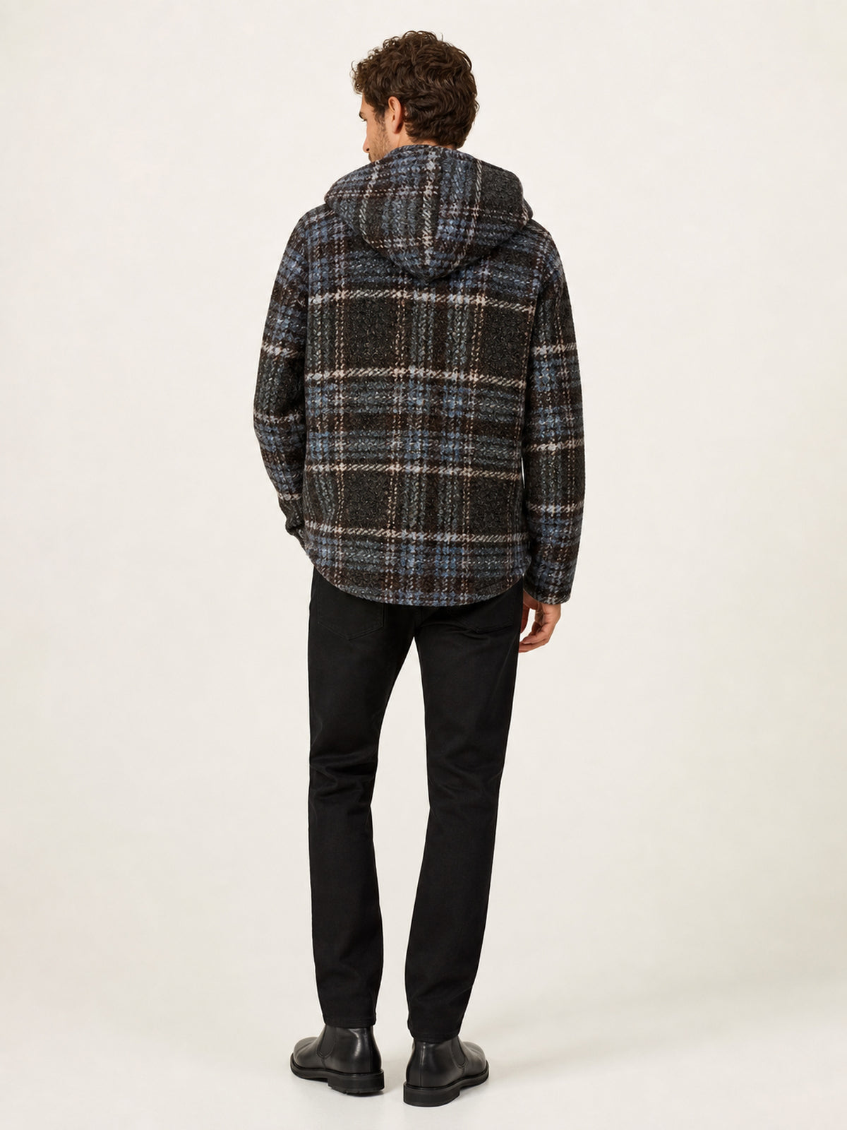 Veste pour homme, coupe-vent, à capuche, café