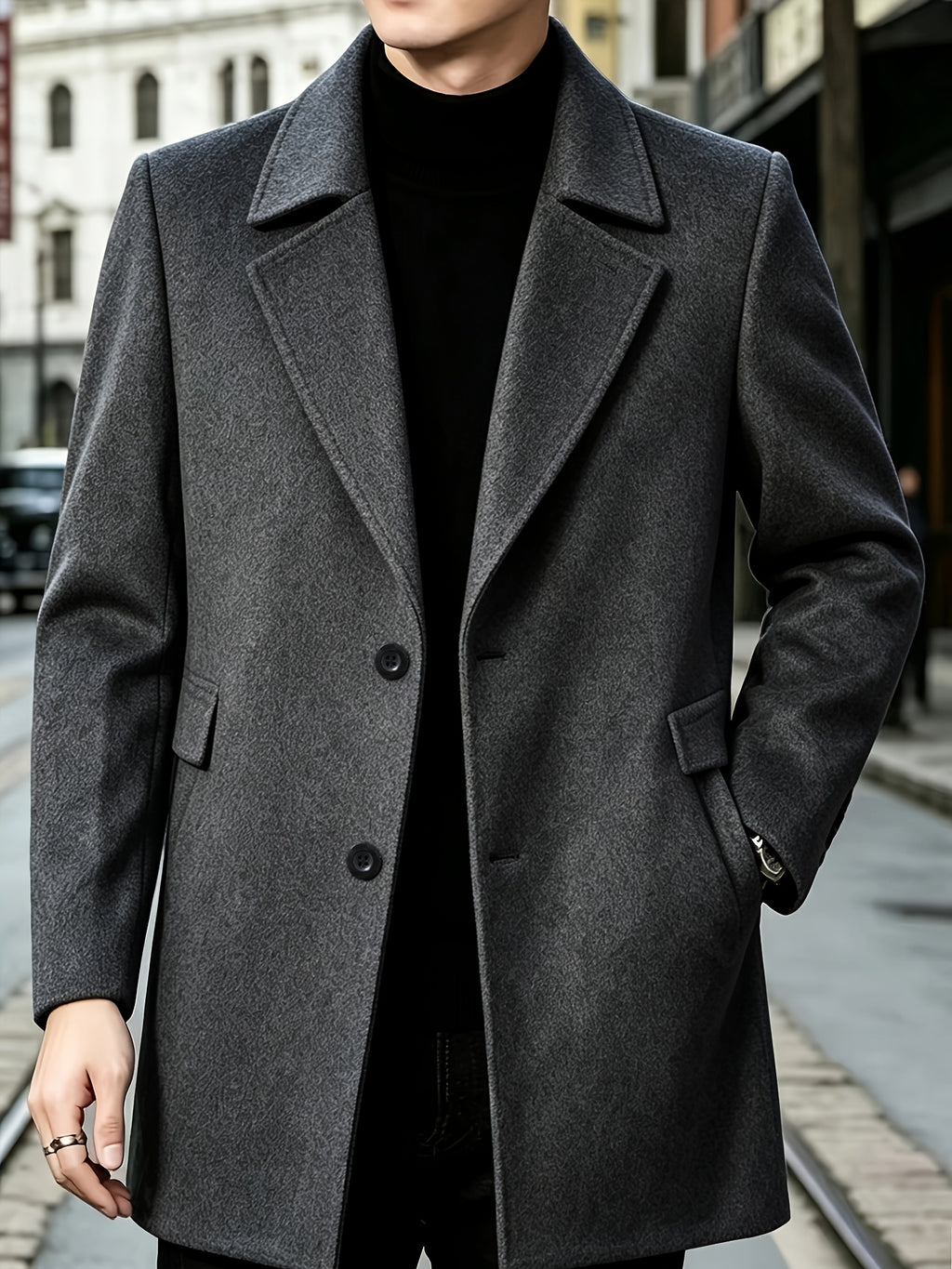 Manteau pour homme, à revers, modele 3