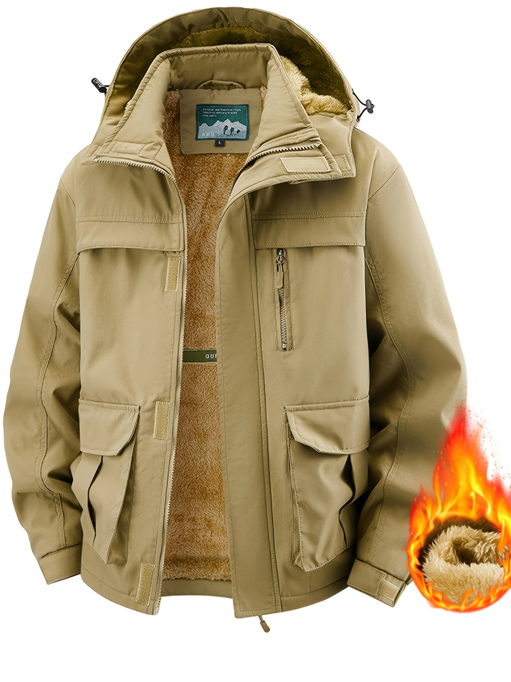 Veste pour homme, coupe-vent, kaki
