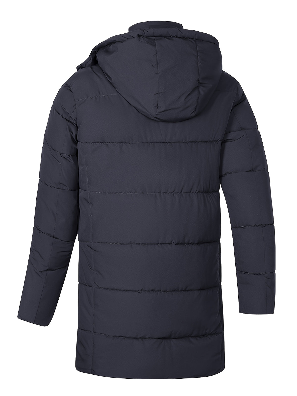 Pardessus matelassé long pour homme, à capuche