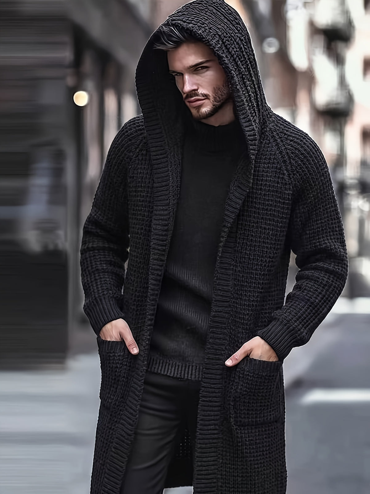 Manteau pour homme, grandes tailles, à capuche