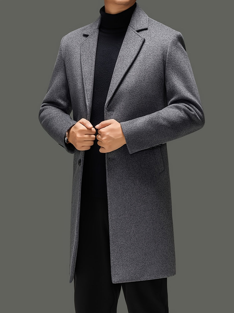 Trench en laine long, 48,1 % laine, velours