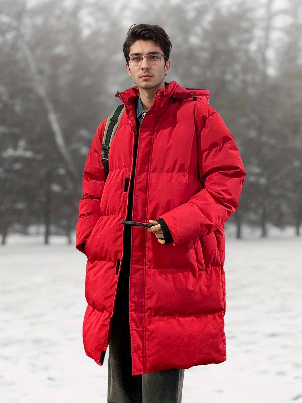 Manteau matelassé pour homme, à capuche, blanc