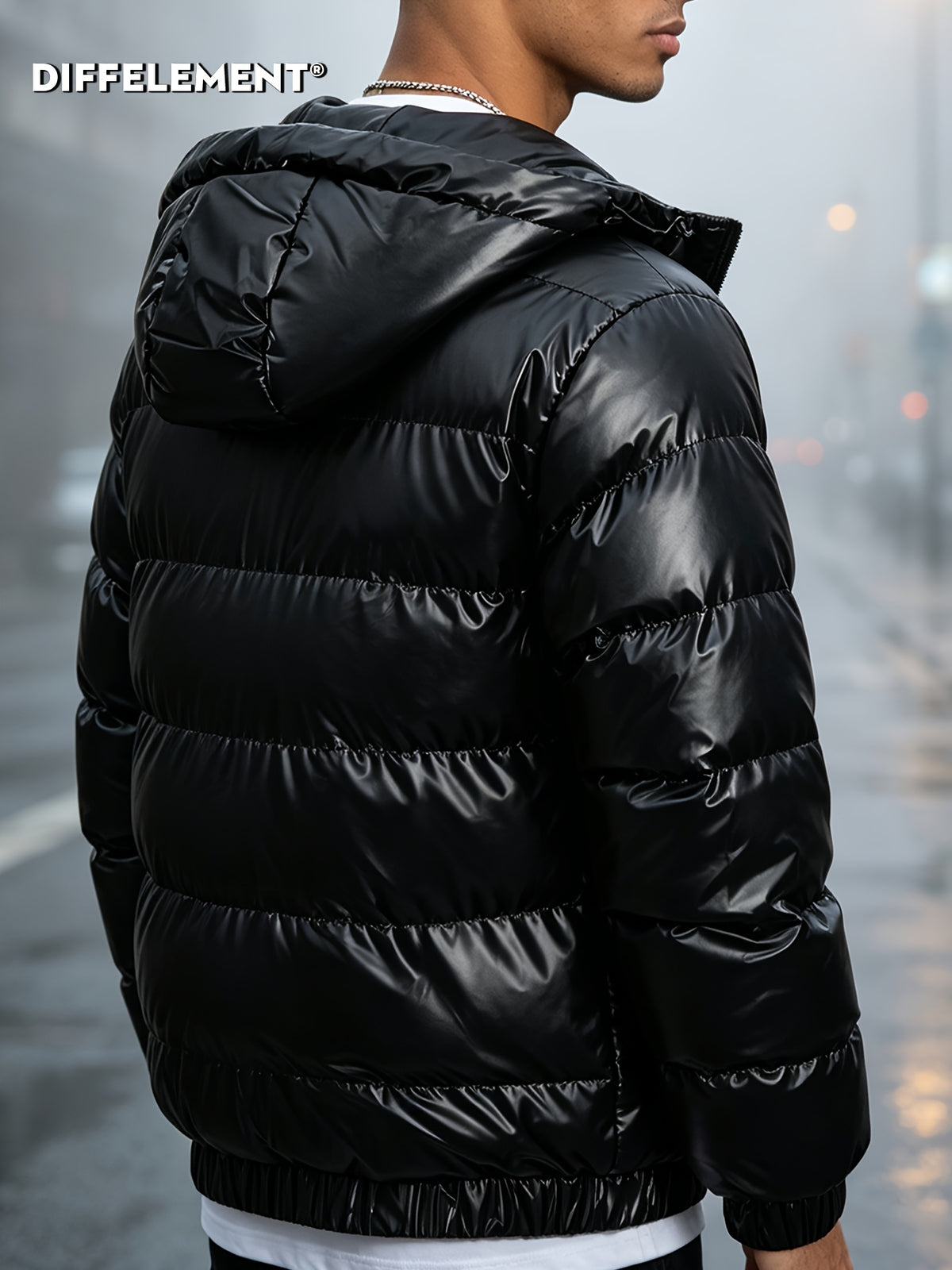 Veste matelassée pour homme, coupe-vent, à capuche, modele 4