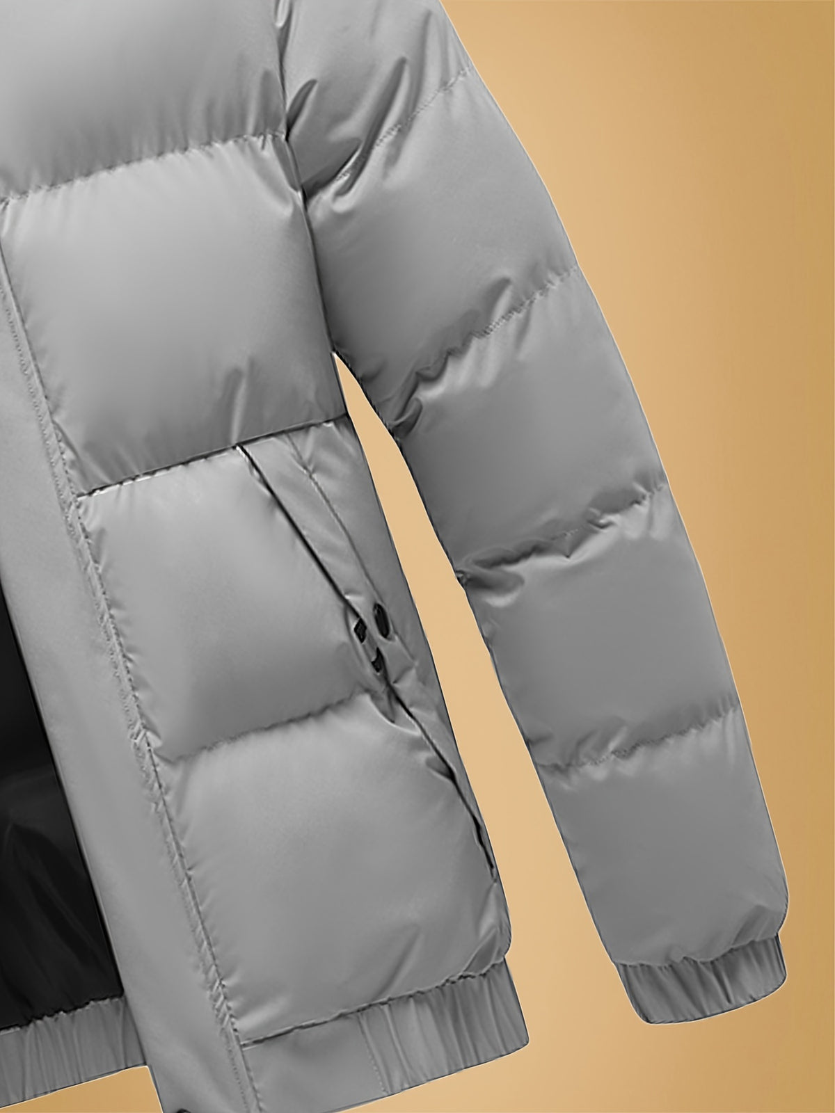 Veste pour homme, à col montant, gris clair