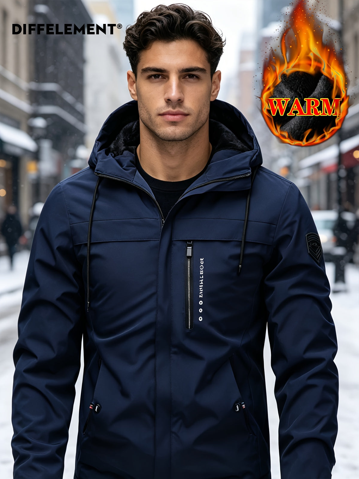 Parka pour homme, polaire, à capuche