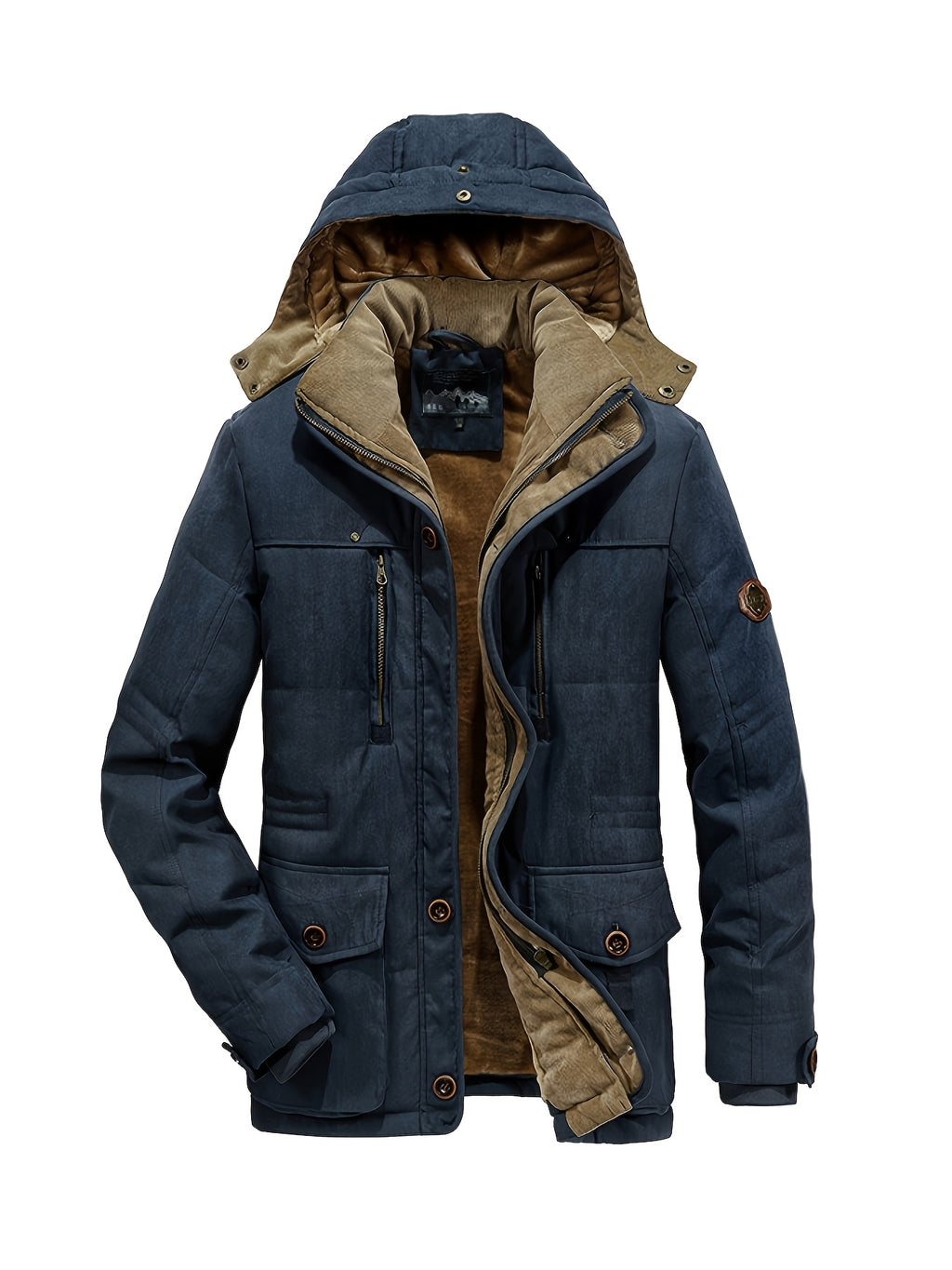 Veste matelassée, à capuche, vert fougère