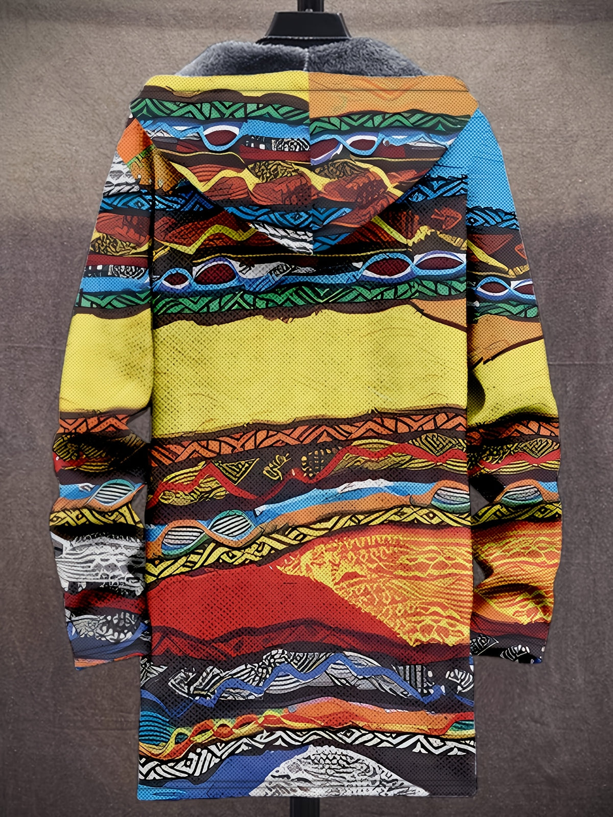 Veste long pour homme, à capuche, jaune