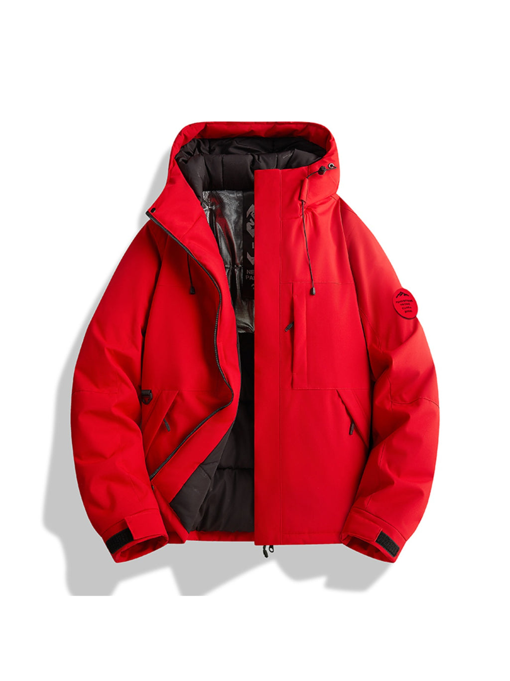 Manteau matelassé long pour homme, coupe-vent, à col montant