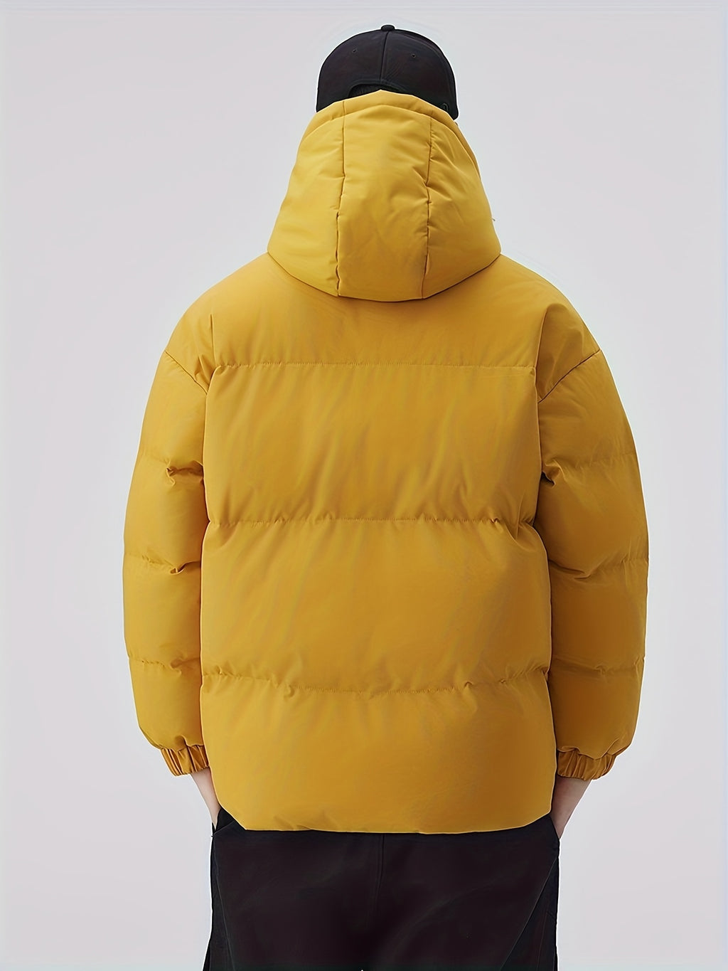 Manteau matelassé pour homme, à capuche, épi de blé jaune