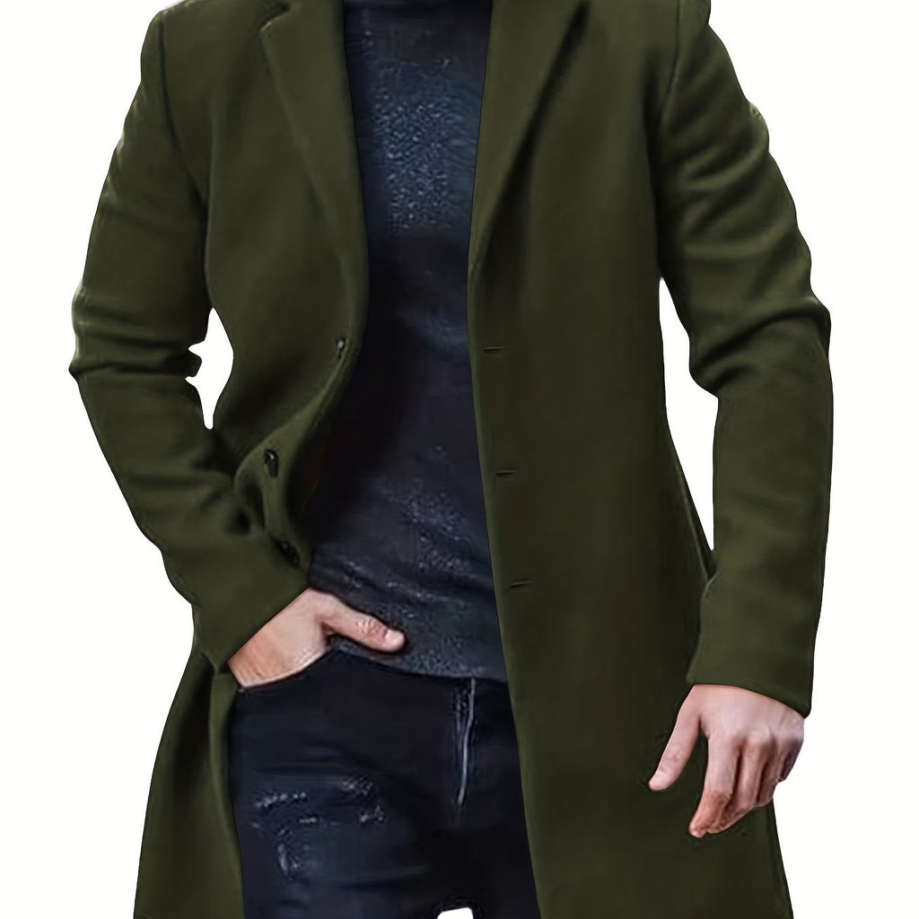 Trench mi-long, à revers, brun jaunâtre, coloris vert fougère