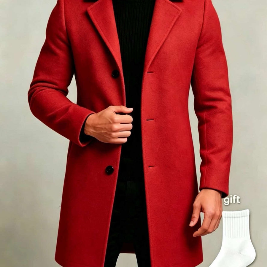 Trench, à revers, vert fougère, coloris rouge foncé-a