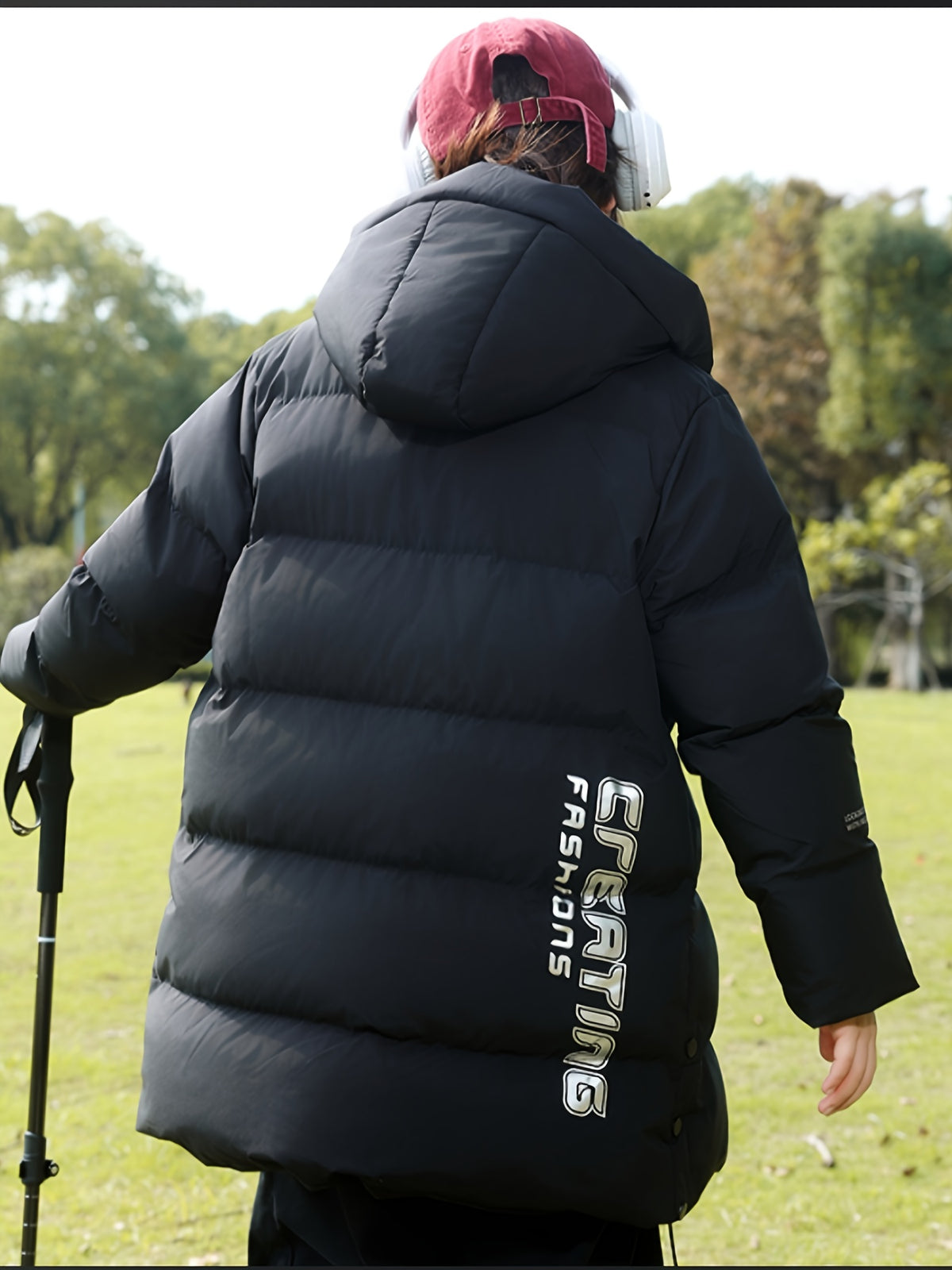 Veste long pour homme, à capuche, beige