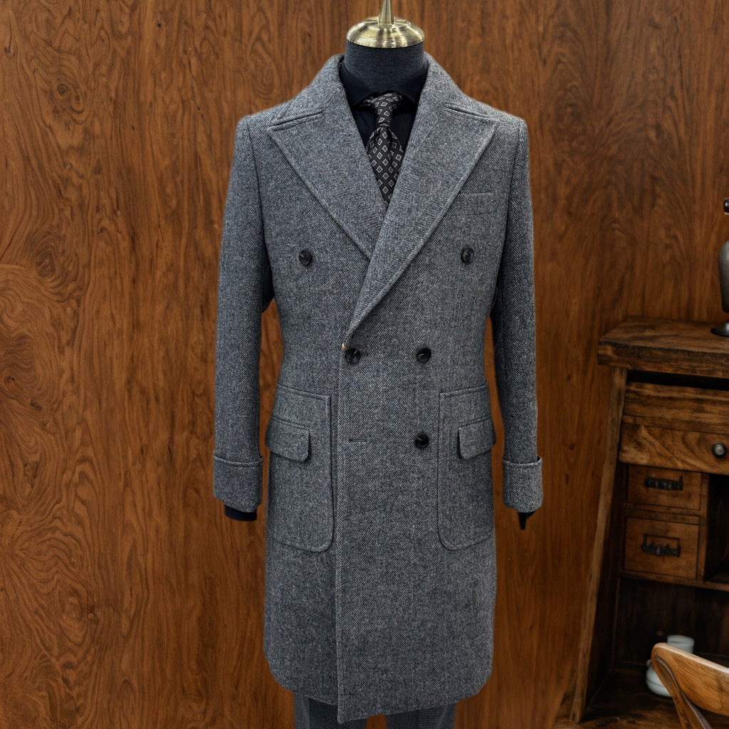 Veste en laine, 50 % laine, à revers, coloris gris