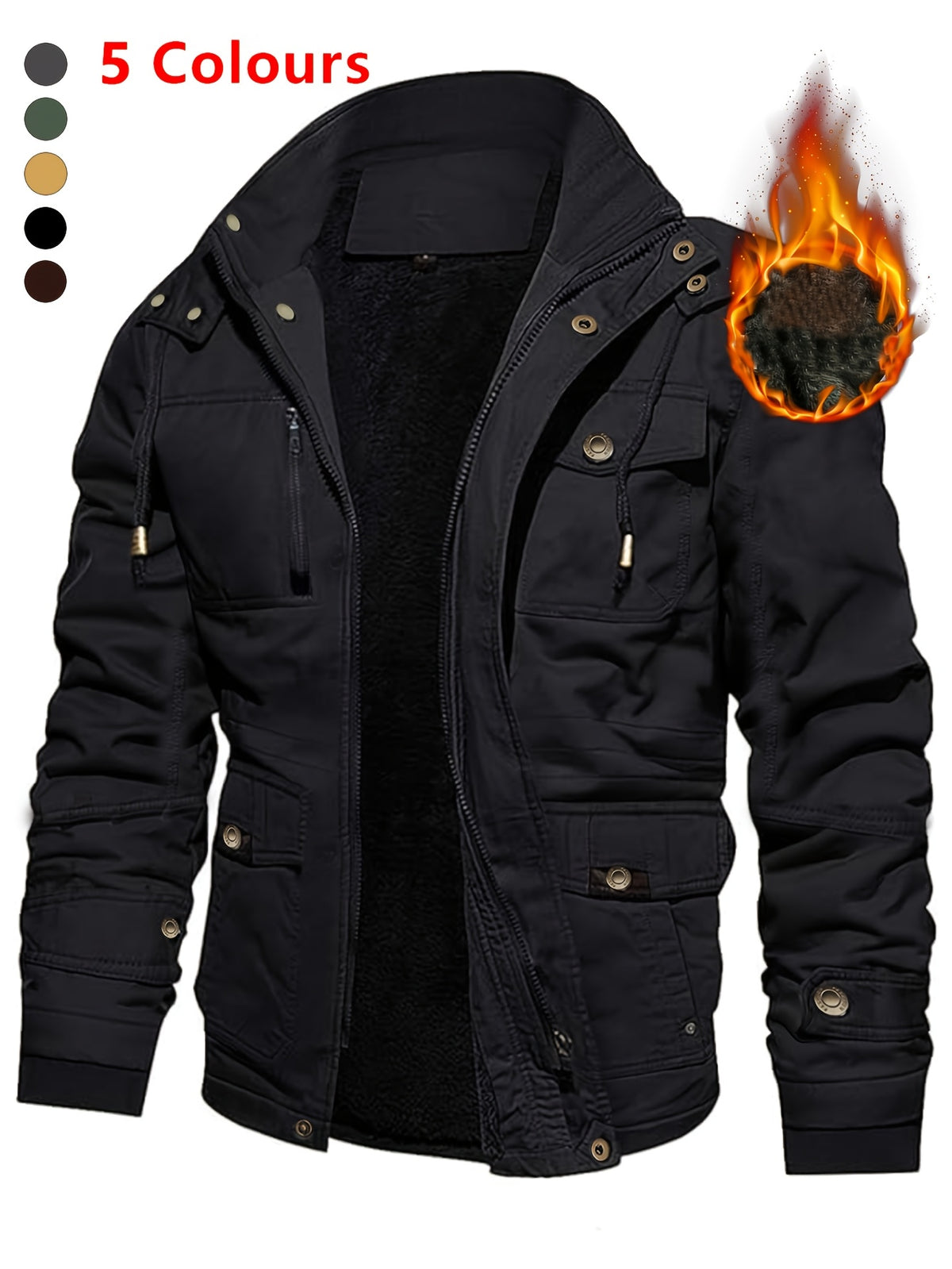 Veste mi-long pour homme, coupe-vent, à capuche