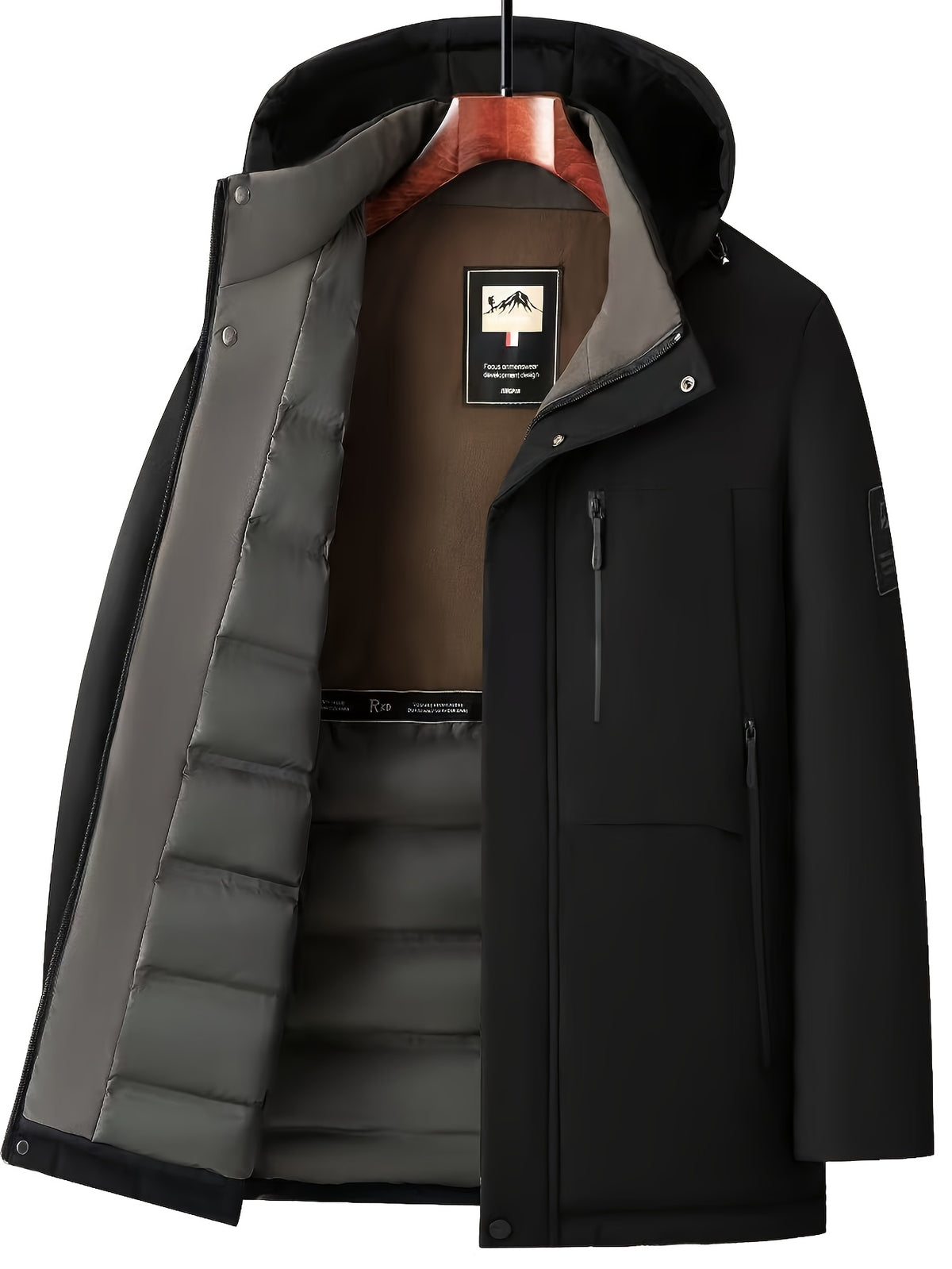 Veste pour homme, capuche amovible, bleu marine
