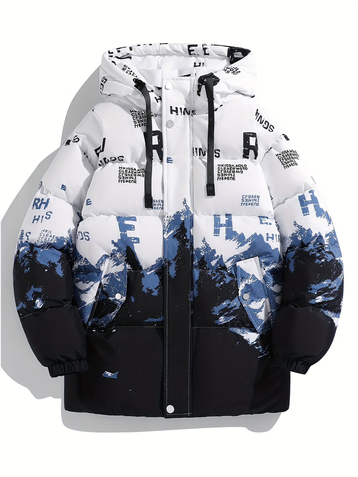 Veste pour homme, à capuche, blanc et gris