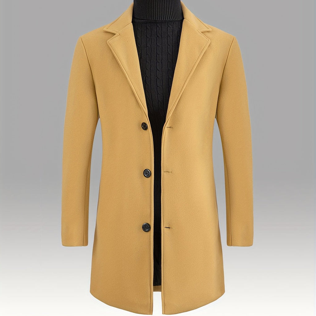 Trench long, à revers, gris argenté, coloris orange