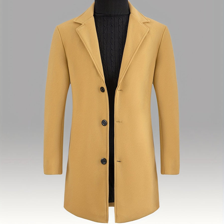 Trench long, à revers, gris argenté, coloris orange