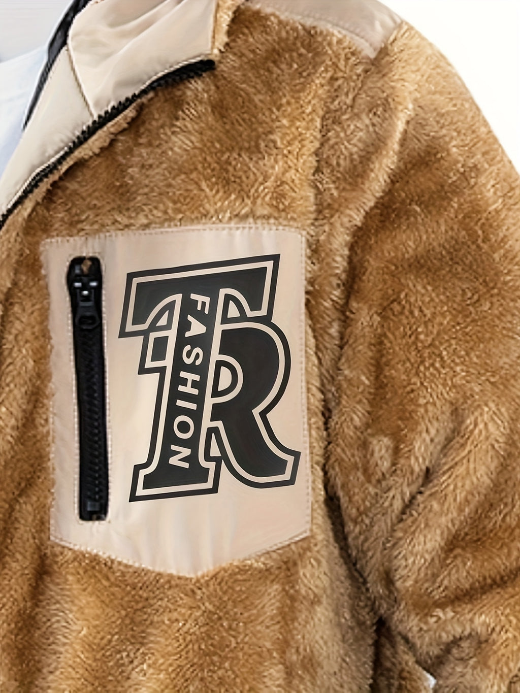 Veste pour homme, polaire, à capuche, brun jaunâtre