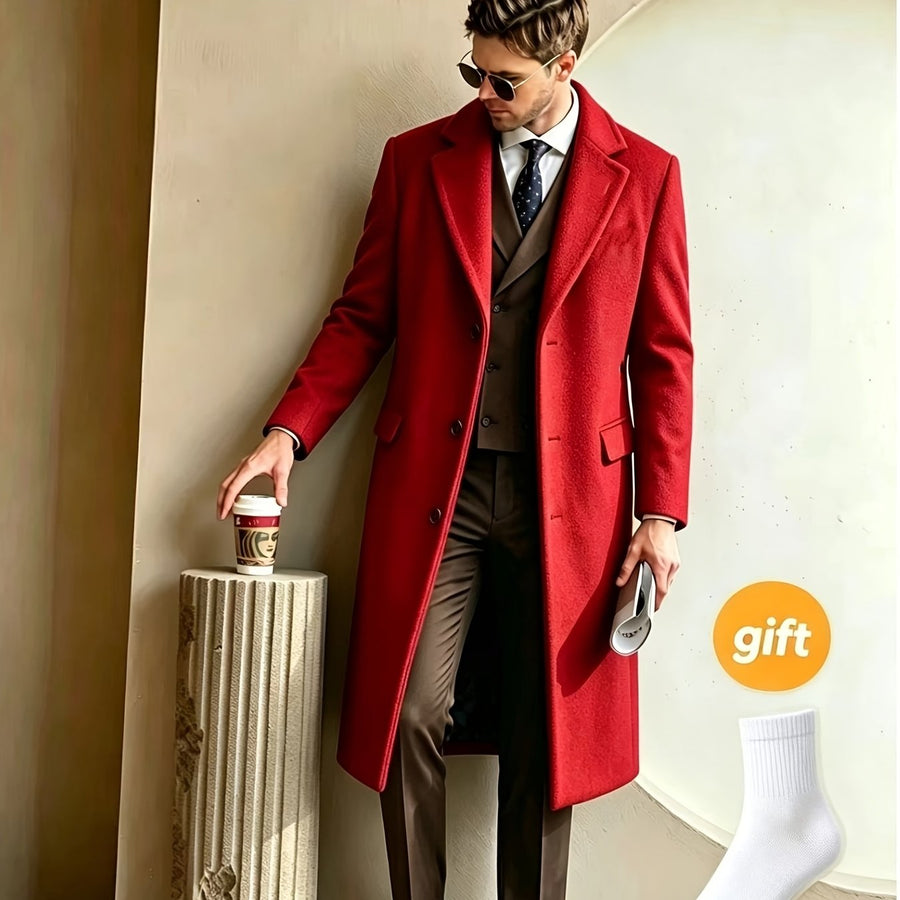 Trench, à revers, bouton, coloris rouge, détail