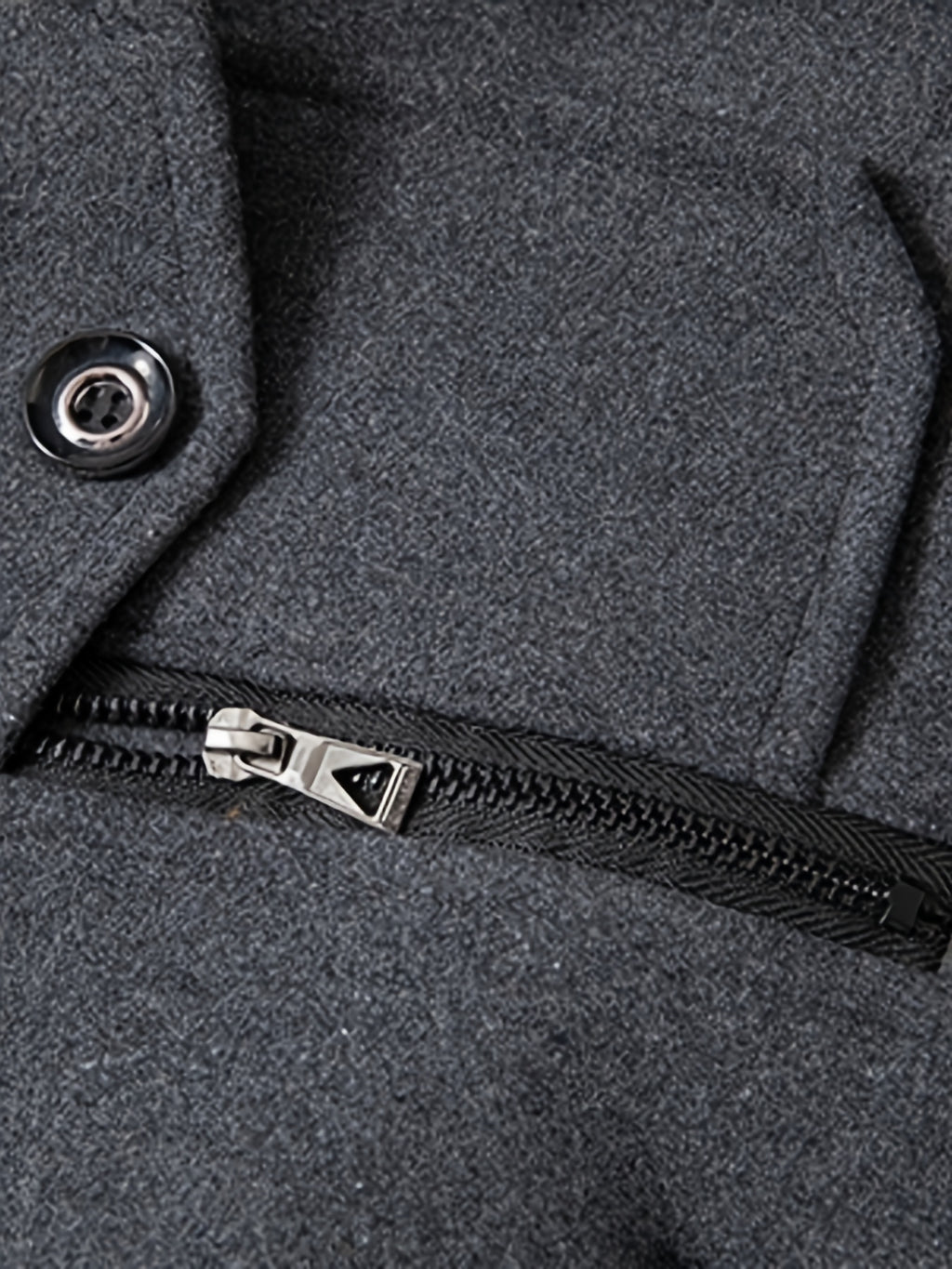 Veste en laine, 30 % laine, tweed, noir, détail du vêtement