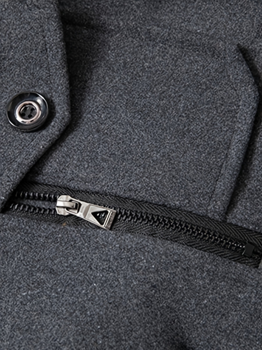 Veste en laine, 30 % laine, tweed, noir, détail du vêtement