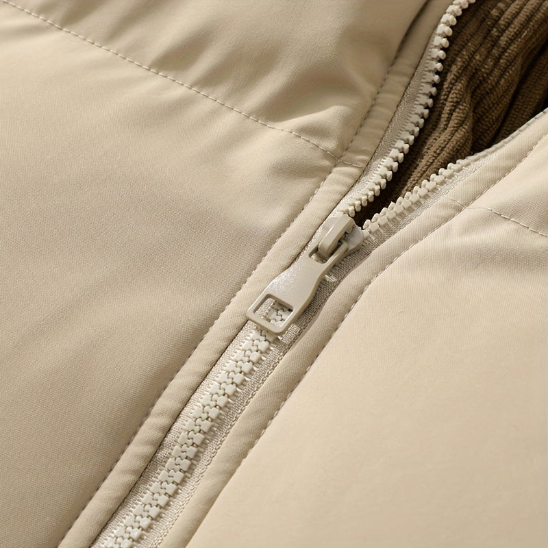Veste pour homme, velours côtelé, à capuche