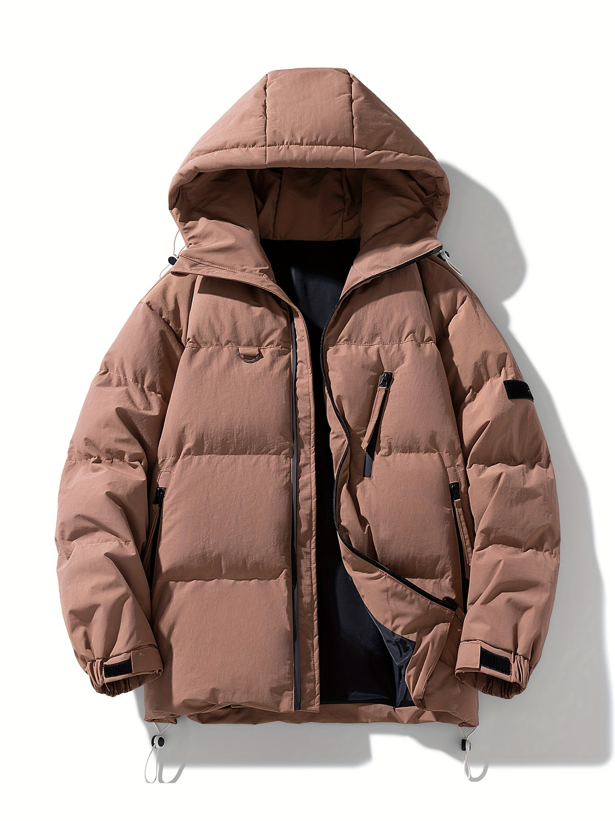 Veste pour homme, à capuche, couleur café