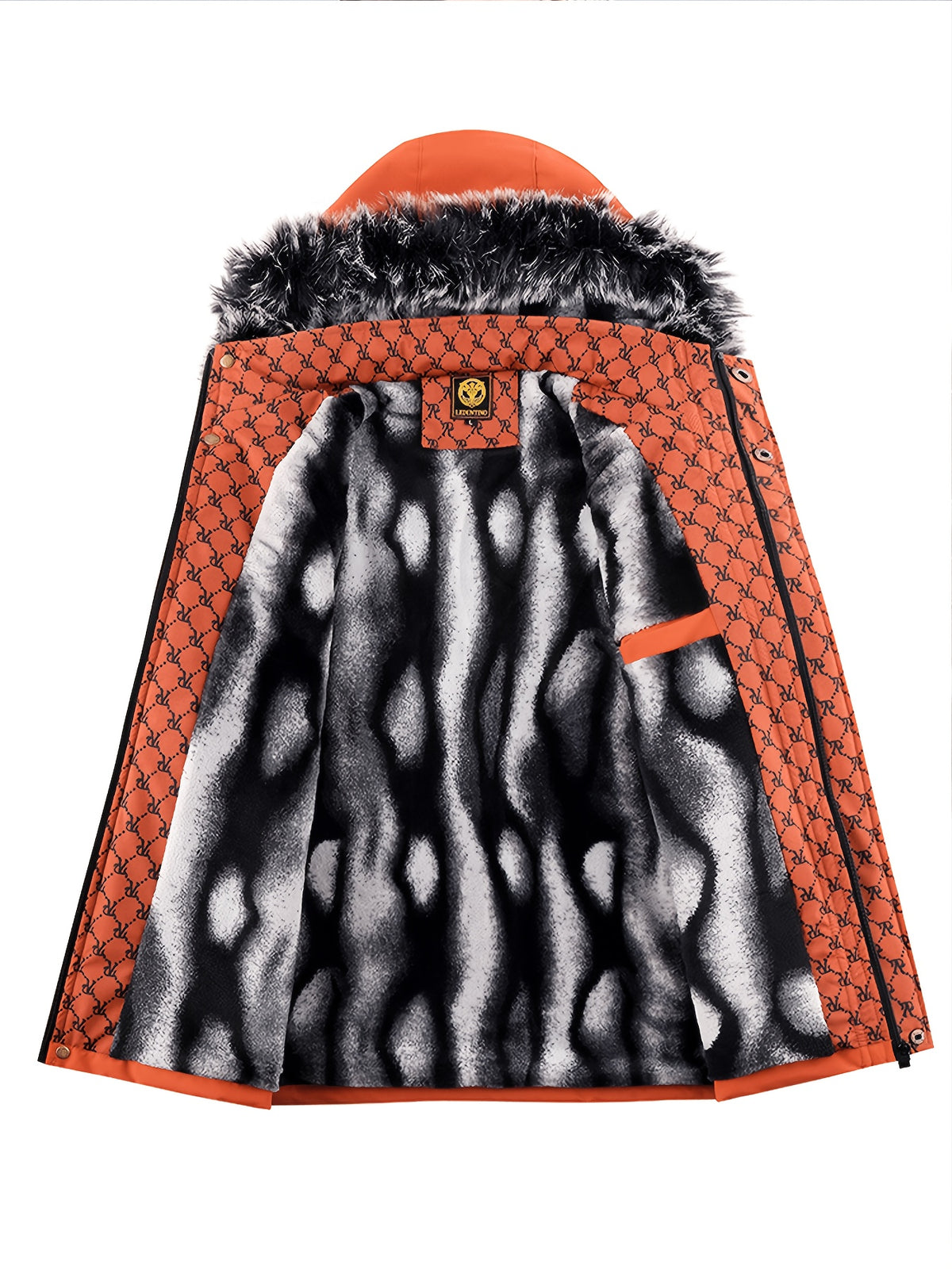 Manteau pour homme, à capuche, mandarine